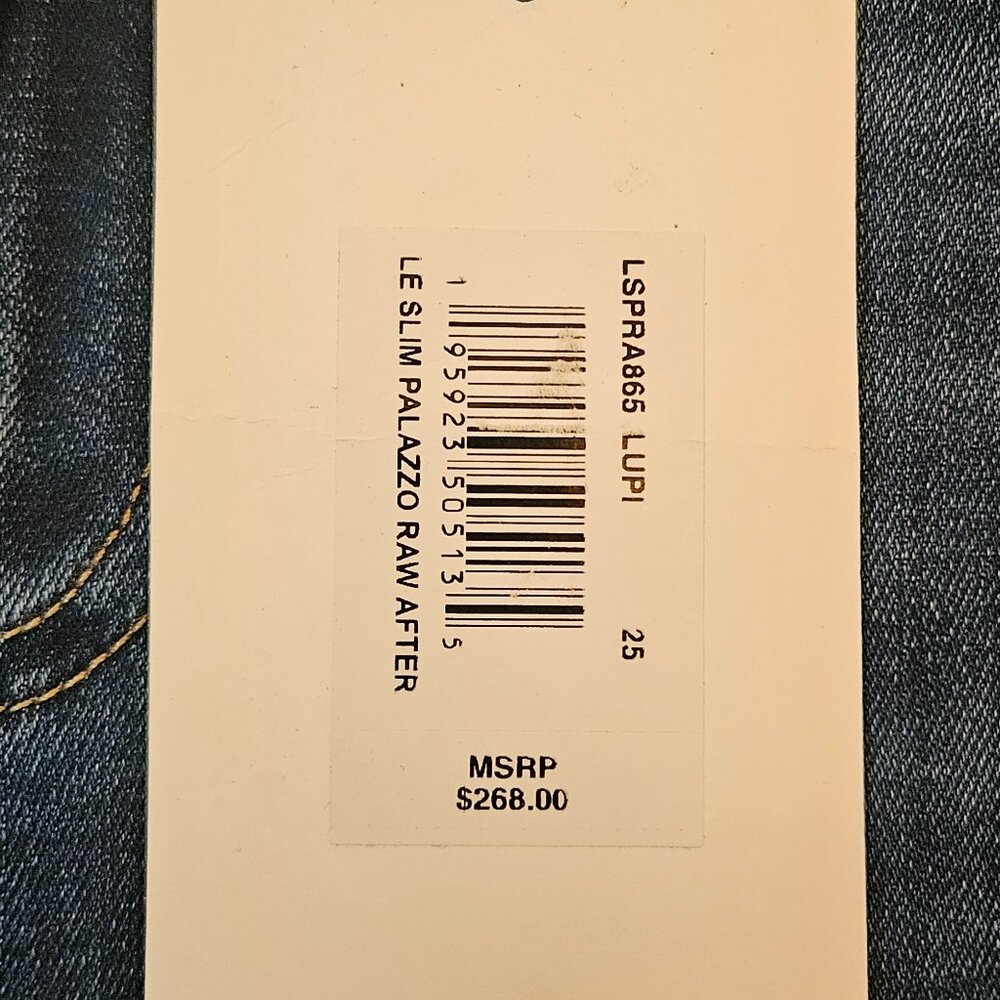 Frame Le Slim Palazzo jeans, fitted hip, high-rise, wide-leg sz 25 NEW w/tags - Picture 8 of 14